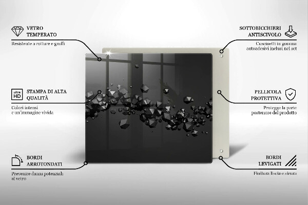 Placă protecție plita Abstracția formelor 3d