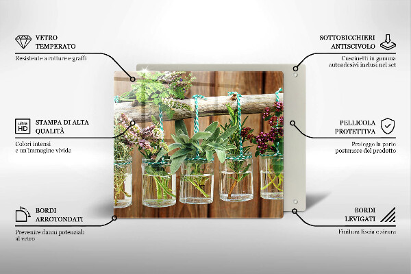 Placă protecție plita Ierburi plante vintage