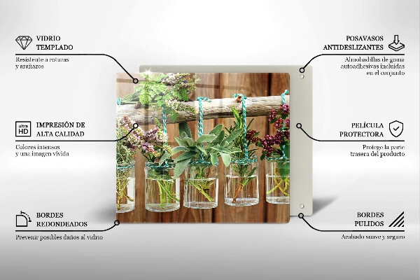 Placă protecție plita Ierburi plante vintage