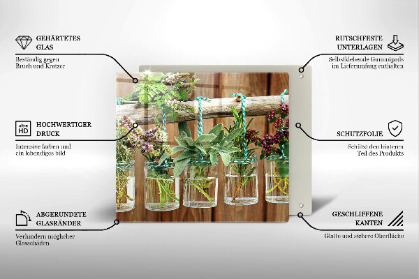 Placă protecție plita Ierburi plante vintage