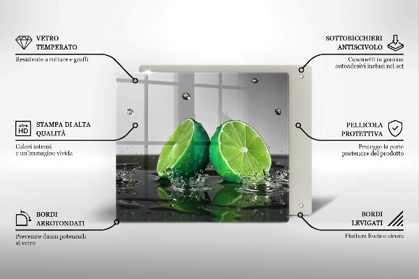 Placă protecție plita Lime suculente și apă