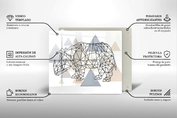 Placă protecție plita Linie de artă rinocer