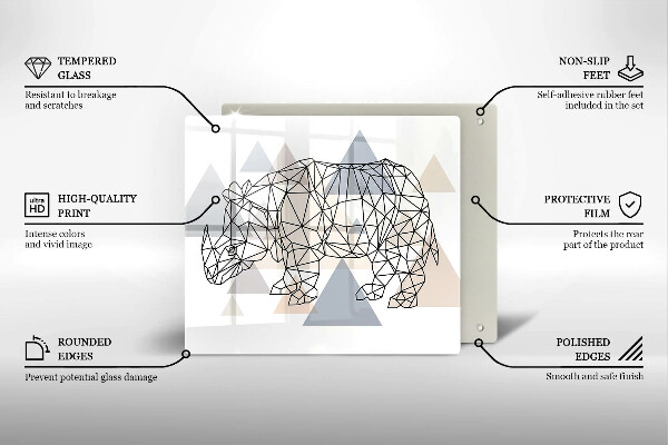 Placă protecție plita Linie de artă rinocer