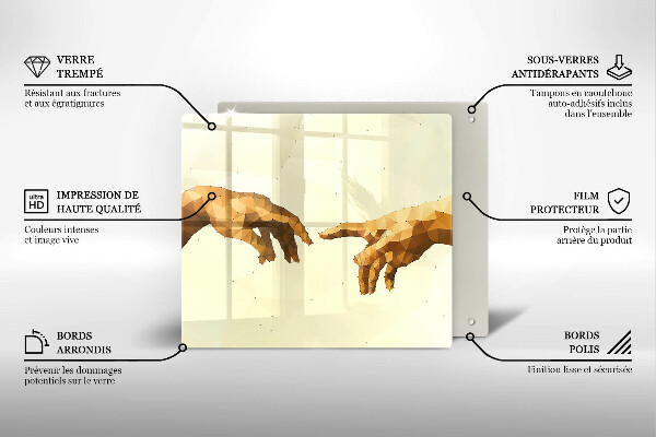 Placă protecție plita Crearea mâinilor lui adam