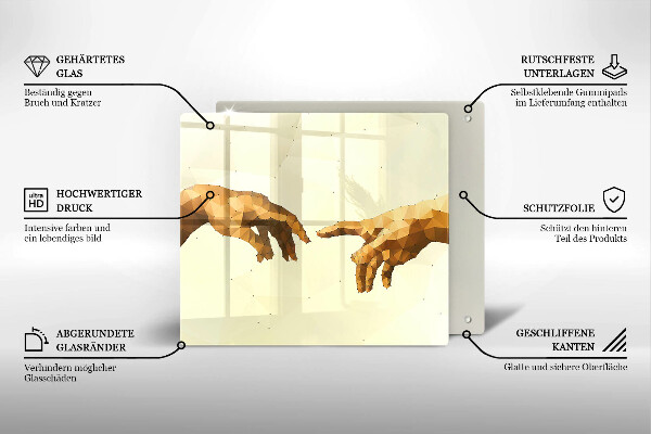 Placă protecție plita Crearea mâinilor lui adam