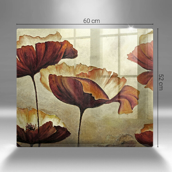 Placă protecție plita Flori boho pictate