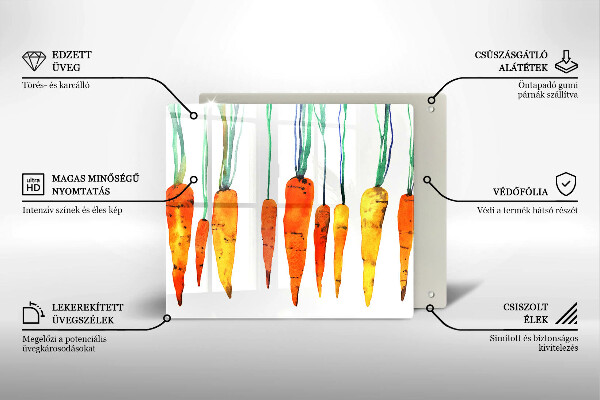 Placă sticla protectie aragaz Ilustrație de morcov