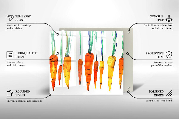 Placă sticla protectie aragaz Ilustrație de morcov
