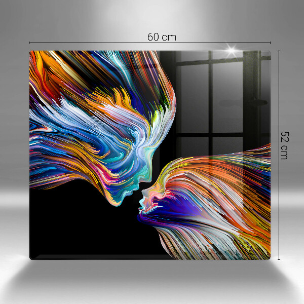 Placă sticla protectie aragaz Sărut abstractie