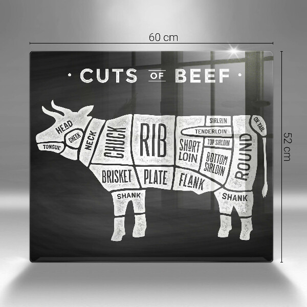 Placă sticla protectie aragaz Carne de vacă vită