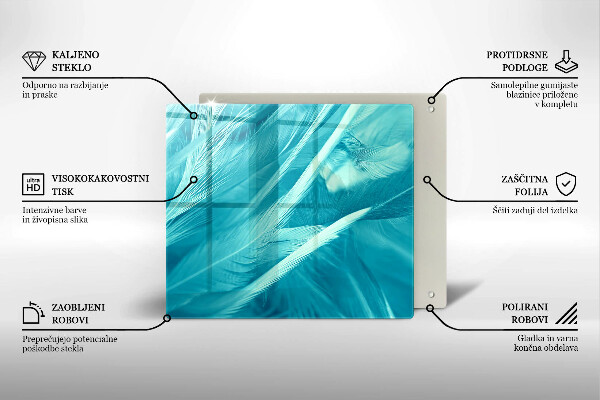 Placă sticla protectie aragaz Pene delicate