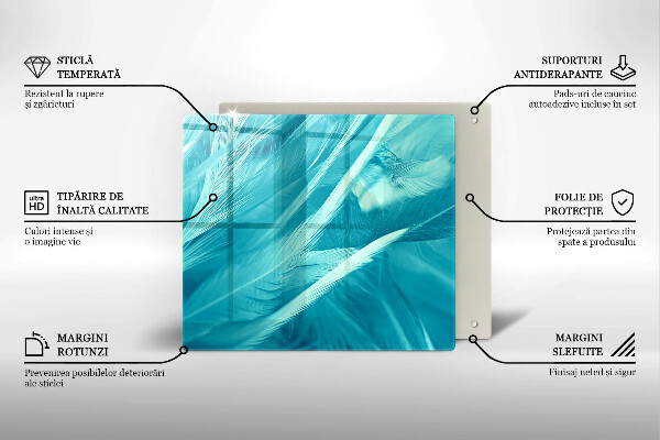 Placă sticla protectie aragaz Pene delicate