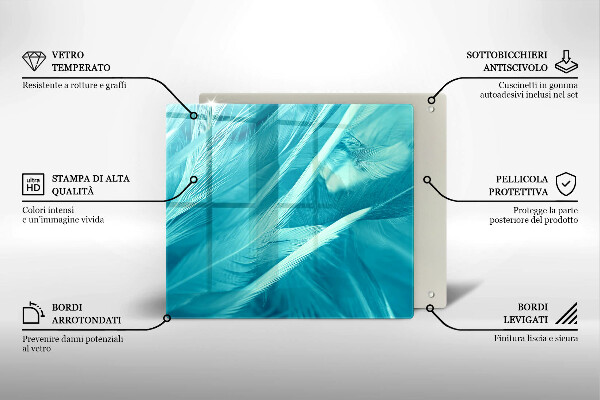 Placă sticla protectie aragaz Pene delicate