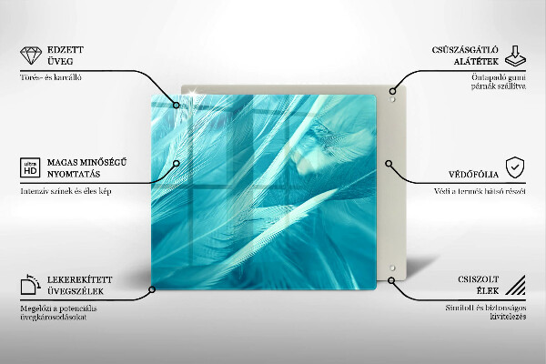 Placă sticla protectie aragaz Pene delicate