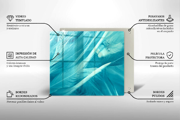 Placă sticla protectie aragaz Pene delicate