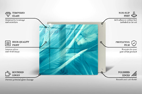 Placă sticla protectie aragaz Pene delicate