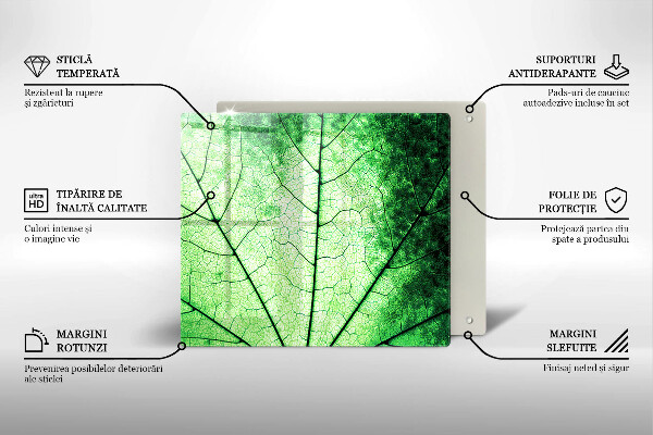 Placă protecție plita Frunză decorativă filonată