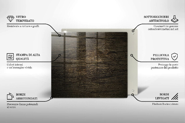 Placă protecție plita Textura scoarță de lemn