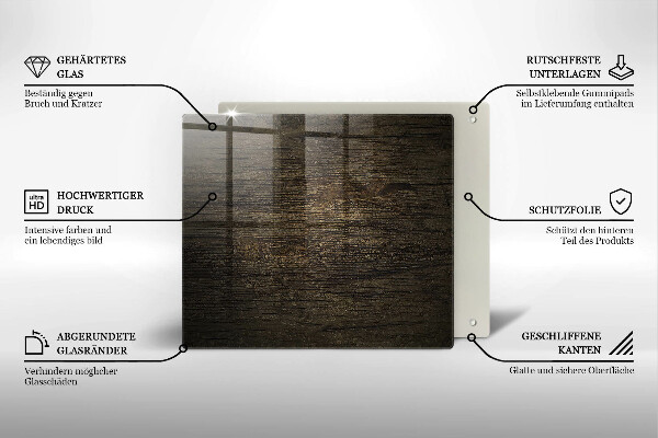 Placă protecție plita Textura scoarță de lemn