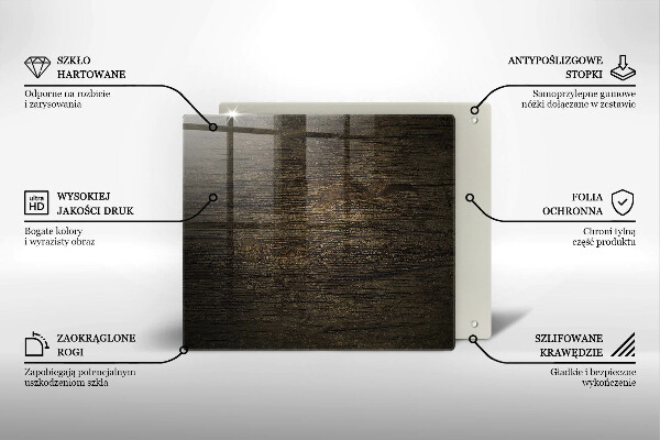 Placă protecție plita Textura scoarță de lemn