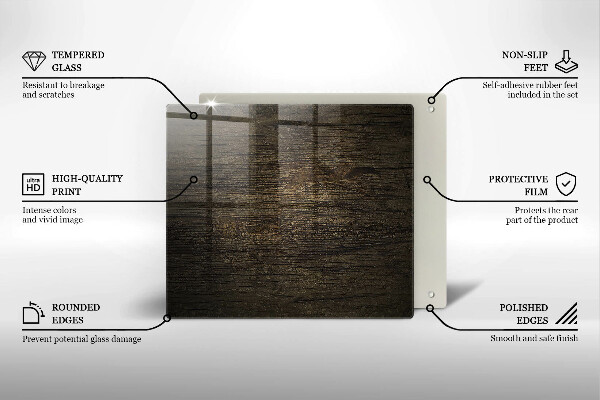 Placă protecție plita Textura scoarță de lemn