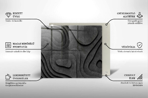 Placă protecție plita Forme de piatră 3d
