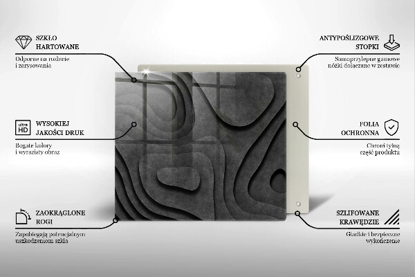 Placă protecție plita Forme de piatră 3d