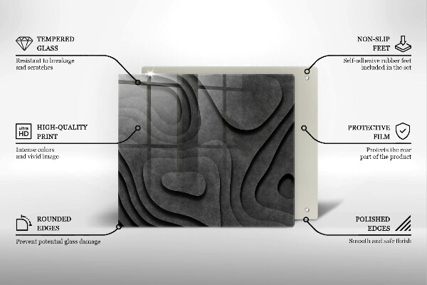 Placă protecție plita Forme de piatră 3d