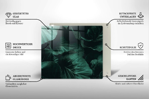 Placă protecție plita Frunze sălbatice întunecate