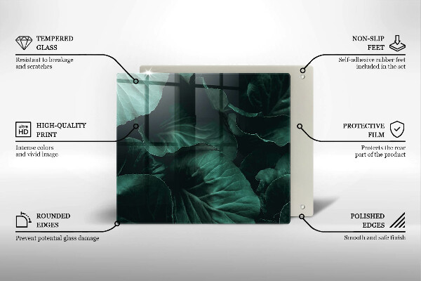 Placă protecție plita Frunze sălbatice întunecate