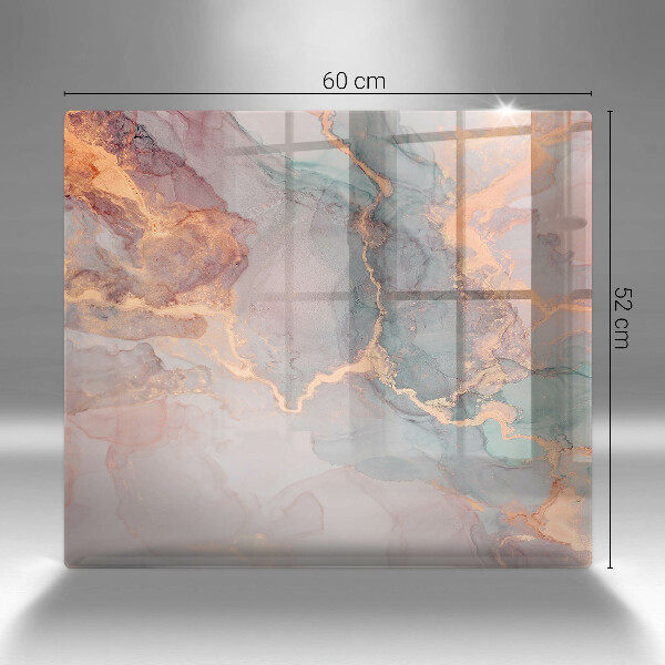 Placă sticla protectie aragaz Marmură cu aur