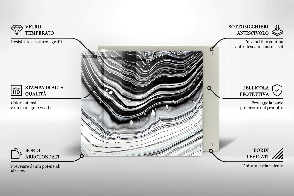 Placă sticla protectie aragaz Abstracția cernelii