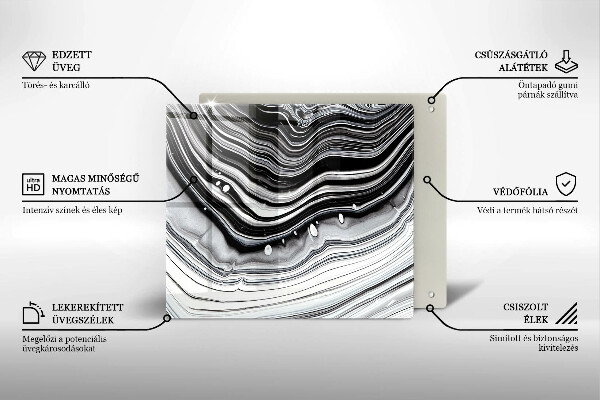 Placă sticla protectie aragaz Abstracția cernelii