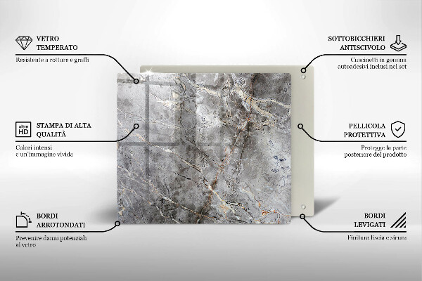 Placă sticla protectie aragaz Textura de piatră