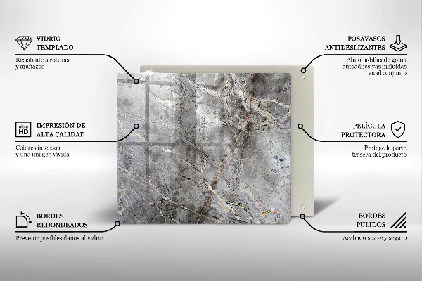 Placă sticla protectie aragaz Textura de piatră