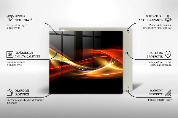 Placă protecție plita Fum și lumină abstracte