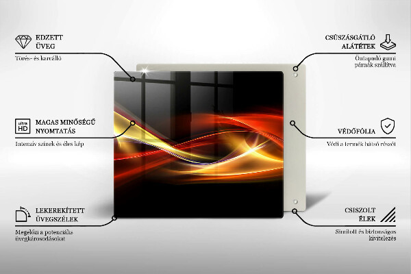 Placă protecție plita Fum și lumină abstracte
