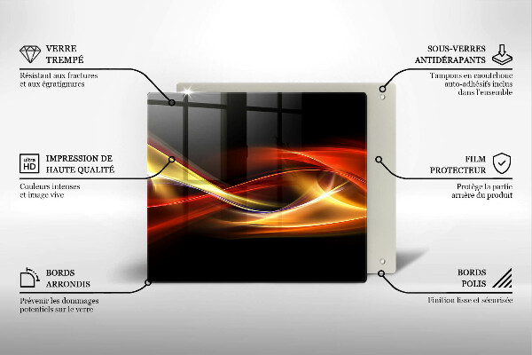 Placă protecție plita Fum și lumină abstracte