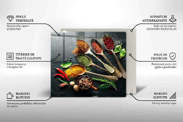 Placă sticla protectie aragaz Linguri de bucătărie de condimente
