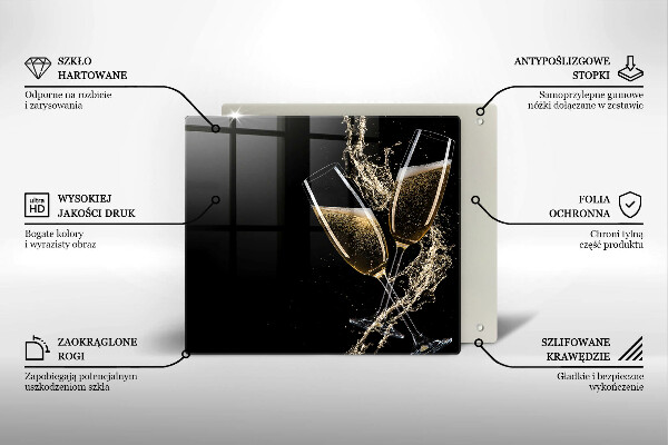 Placă sticla protectie aragaz Pahare de șampanie