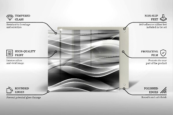 Placă sticla protectie aragaz Abstracție linii blânde