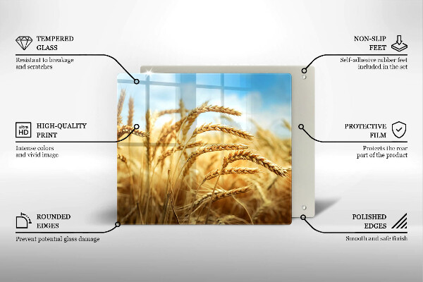 Placă sticla protectie aragaz Spice de cereale în câmp