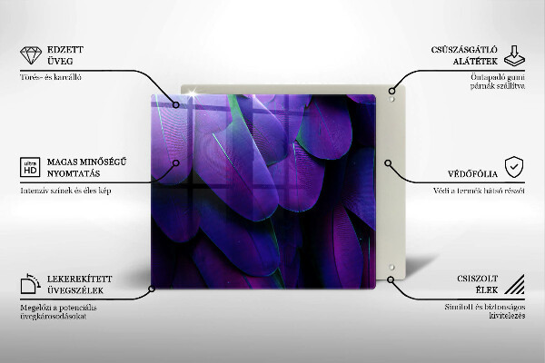 Placă sticla protectie aragaz Neon pene