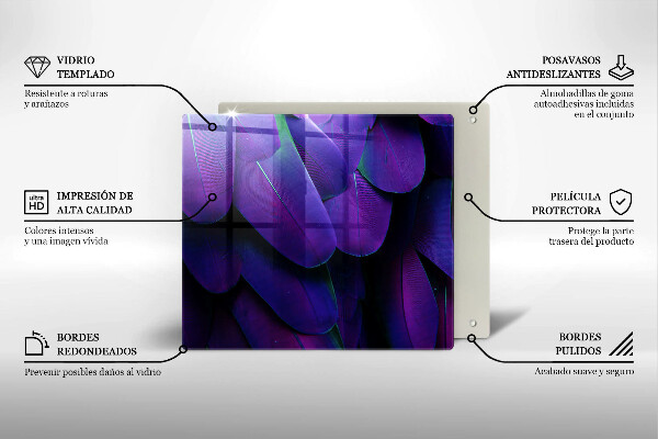 Placă sticla protectie aragaz Neon pene