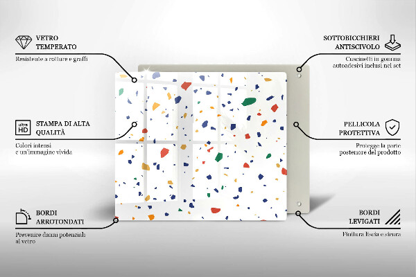 Placă sticla protectie aragaz Gresie colorata
