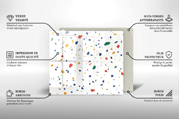 Placă sticla protectie aragaz Gresie colorata