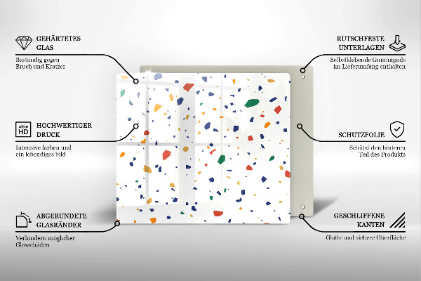 Placă sticla protectie aragaz Gresie colorata