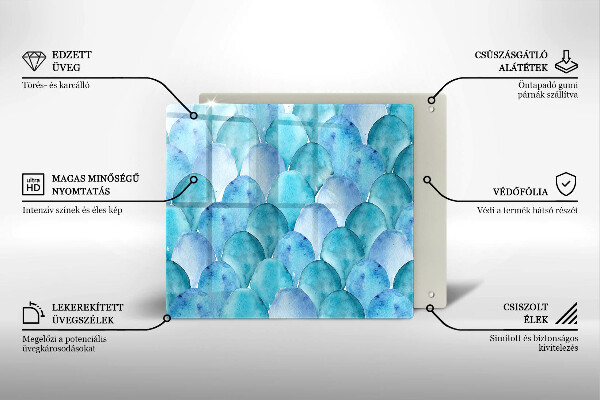 Placă sticla protectie aragaz Solzi de acuarelă