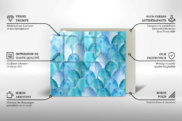 Placă sticla protectie aragaz Solzi de acuarelă