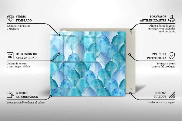 Placă sticla protectie aragaz Solzi de acuarelă